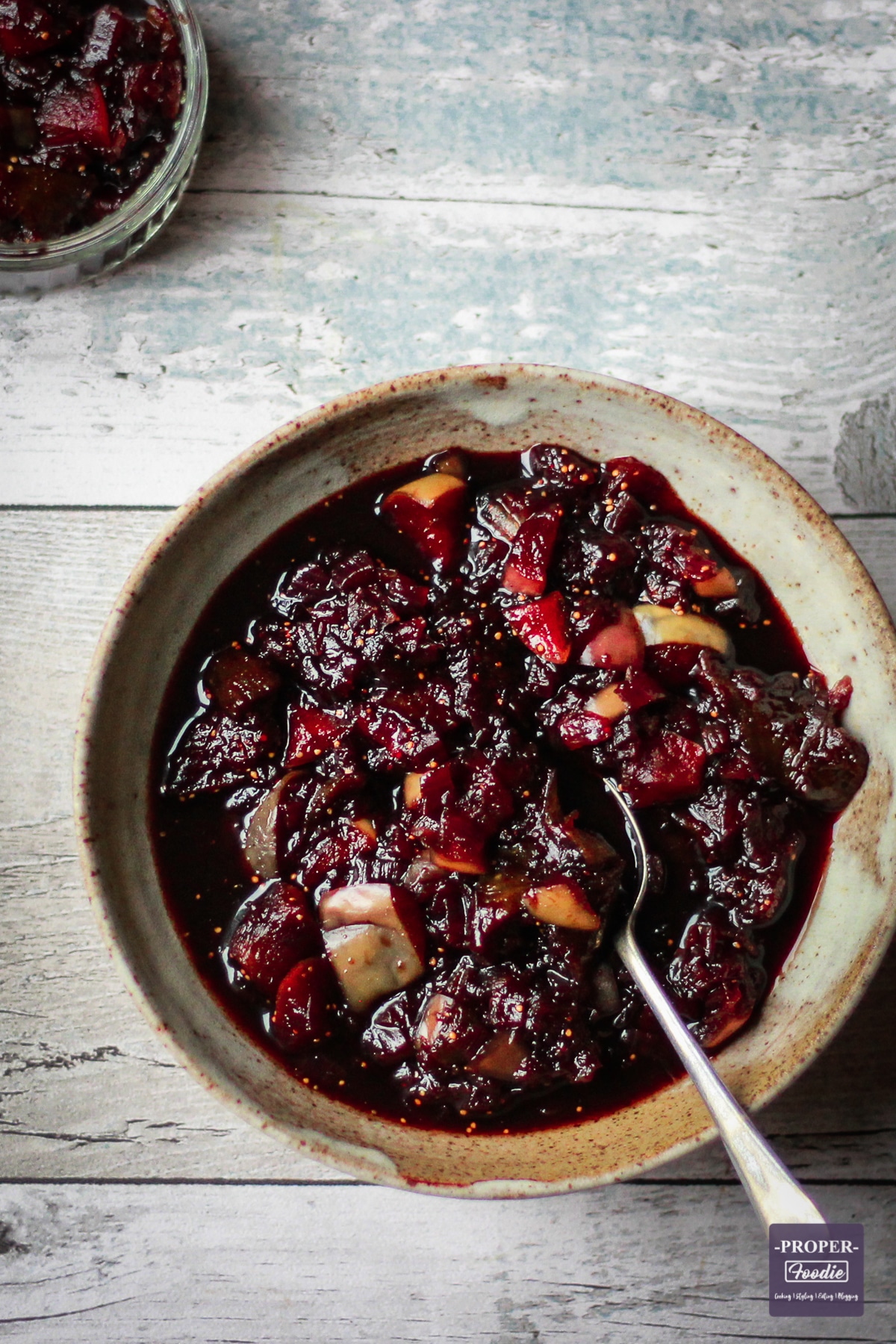 Fig, apple and balsamic chutney in a bowl